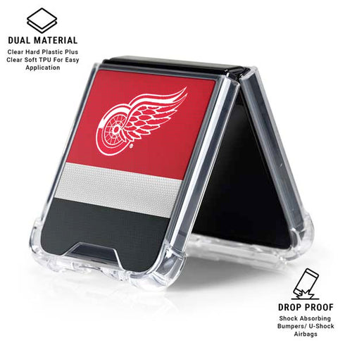 NHL Detroit Red Wings Jersey Galaxy Z Flip6 Clear Case