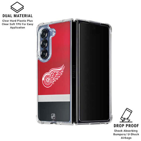 NHL Detroit Red Wings Jersey Galaxy Z Fold6 Clear Case