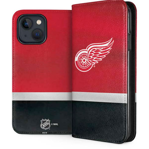 NHL Detroit Red Wings Jersey iPhone 15 Plus Folio Case