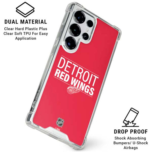 NHL Detroit Red Wings Lineup Galaxy S26 Ultra Clear Case