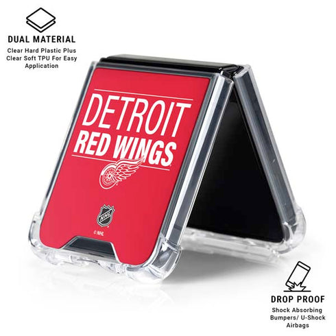NHL Detroit Red Wings Lineup Galaxy Z Flip6 Clear Case