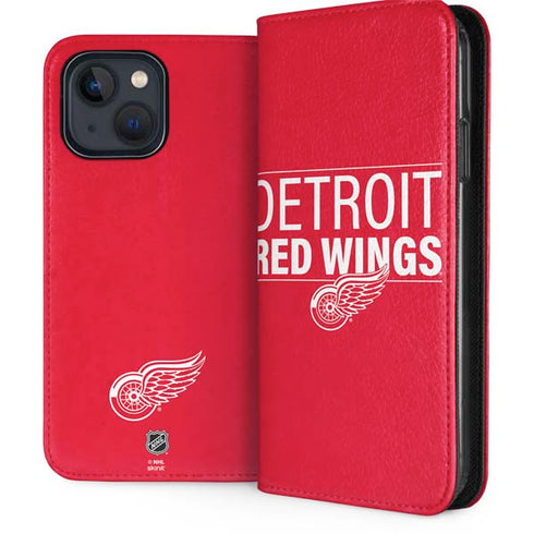 NHL Detroit Red Wings Lineup iPhone 15 Plus Folio Case