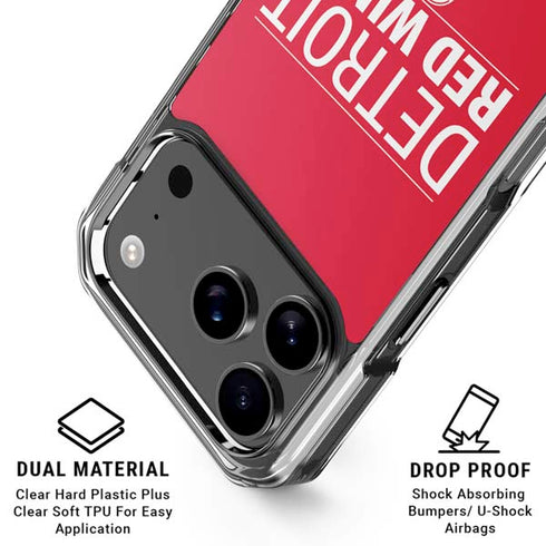 NHL Detroit Red Wings Lineup iPhone 18 Pro Clear Case