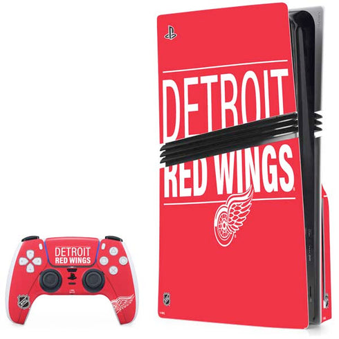 NHL Detroit Red Wings Lineup PS5 Pro Disk Bundle Skin