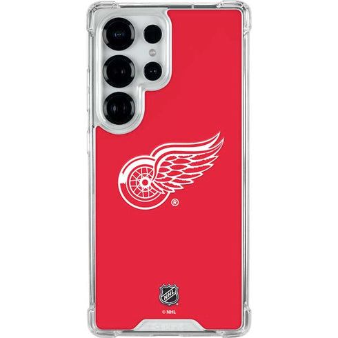 NHL Detroit Red Wings Solid Background Galaxy S25 Ultra Clear Case