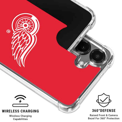 NHL Detroit Red Wings Solid Background Galaxy S26 Plus Clear Case