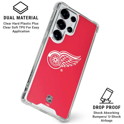 NHL Detroit Red Wings Solid Background Galaxy S26 Ultra Clear Case