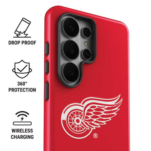 NHL Detroit Red Wings Solid Background Galaxy S26 Ultra Impact Case