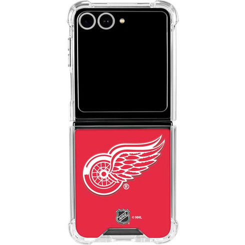 NHL Detroit Red Wings Solid Background Galaxy Z Flip7 Clear Case