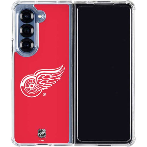 NHL Detroit Red Wings Solid Background Galaxy Z Fold7 Clear Case