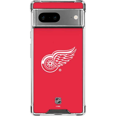 NHL Detroit Red Wings Solid Background Google Pixel 8a Clear Case