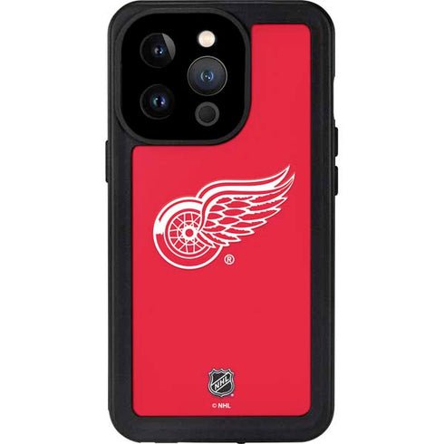 NHL Detroit Red Wings Solid Background iPhone 15 Pro Waterproof Case