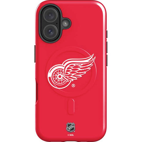 NHL Detroit Red Wings Solid Background iPhone 16 Magsafe Impact Case