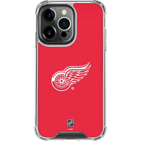 NHL Detroit Red Wings Solid Background iPhone 16 Pro Clear Case