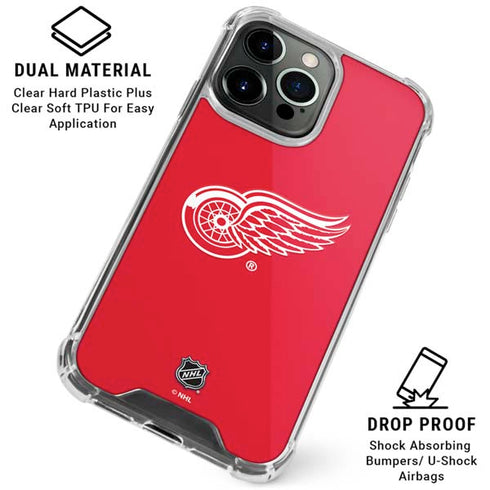 NHL Detroit Red Wings Solid Background iPhone 16 Pro Clear Case