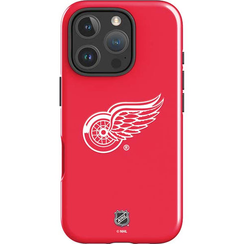 NHL Detroit Red Wings Solid Background iPhone 16 Pro Impact Case