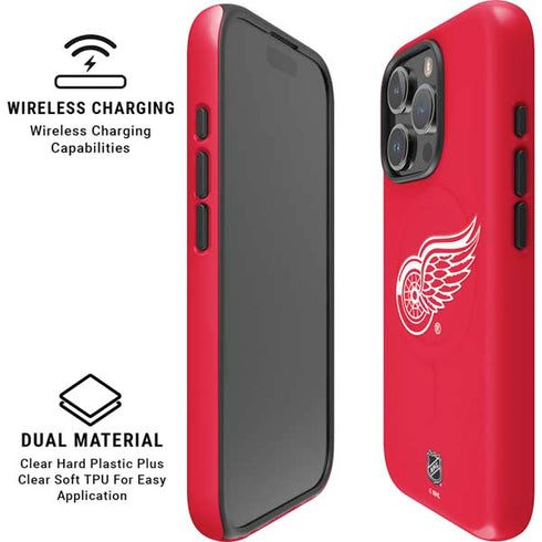 NHL Detroit Red Wings Solid Background iPhone 16 Pro Magsafe Impact Case