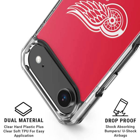 NHL Detroit Red Wings Solid Background iPhone 17 Air Clear Case