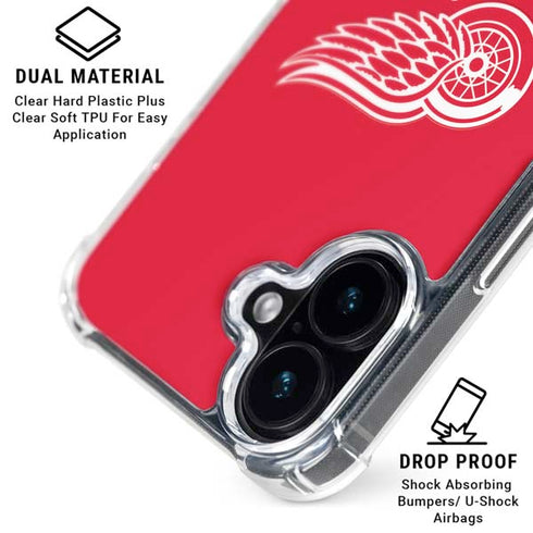 NHL Detroit Red Wings Solid Background iPhone 17 Clear Case