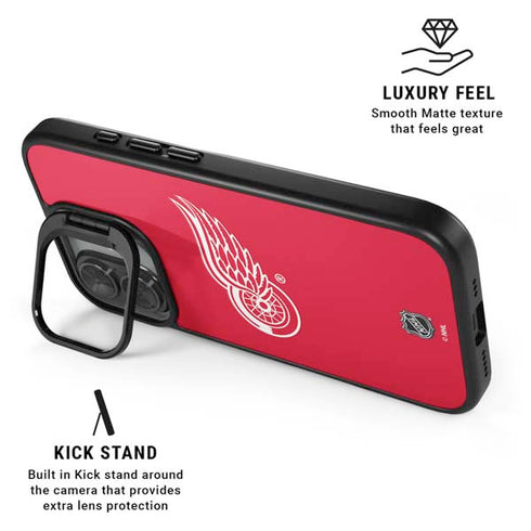 NHL Detroit Red Wings Solid Background iPhone 17 Kickstand Case