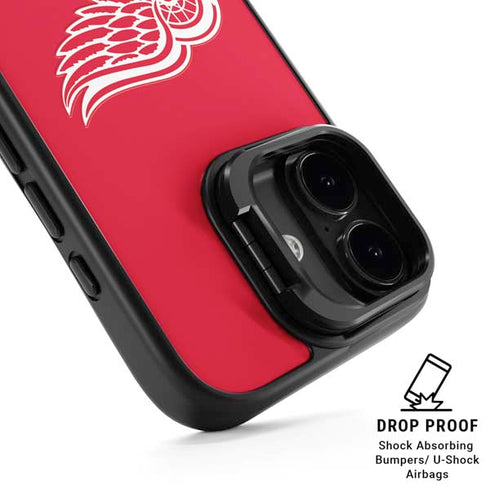 NHL Detroit Red Wings Solid Background iPhone 17 Kickstand Case