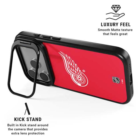 NHL Detroit Red Wings Solid Background iPhone 17 Pro Kickstand Case