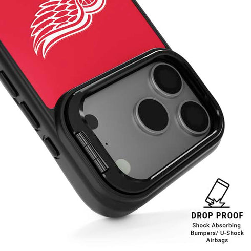 NHL Detroit Red Wings Solid Background iPhone 17 Pro Kickstand Case