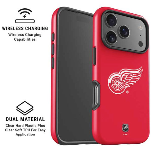 NHL Detroit Red Wings Solid Background iPhone 17 Pro Max Magsafe Impact Case