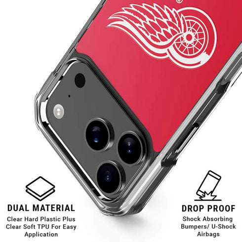 NHL Detroit Red Wings Solid Background iPhone 18 Pro Clear Case