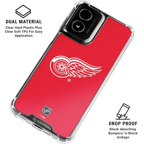 NHL Detroit Red Wings Solid Background Moto G Power 5G (2024) Clear Case