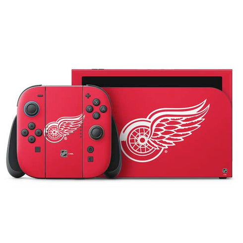 NHL Detroit Red Wings Solid Background Nintendo Skins