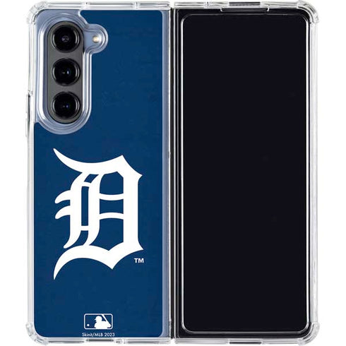 MLB Detroit Tigers - Solid Distressed Galaxy Z Fold5 5G Clear Case