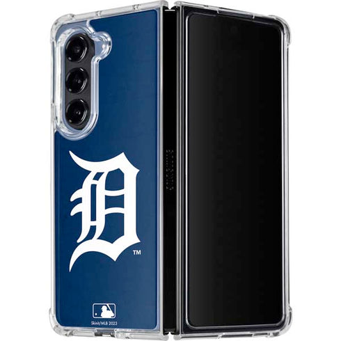 MLB Detroit Tigers - Solid Distressed Galaxy Z Fold5 5G Clear Case