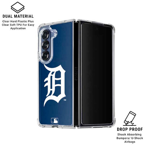 MLB Detroit Tigers - Solid Distressed Galaxy Z Fold6 Clear Case