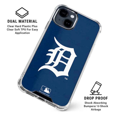 MLB Detroit Tigers - Solid Distressed iPhone 15 Clear Case