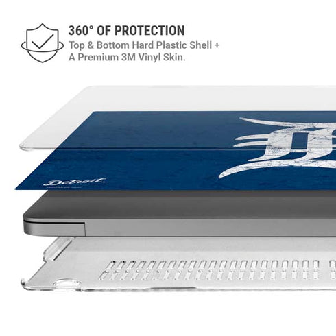 MLB Detroit Tigers - Solid Distressed MacBook Pro 14in (2021-24) Case plus Skin