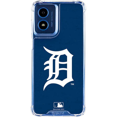 MLB Detroit Tigers - Solid Distressed Moto G Play 4G (2024) Clear Case