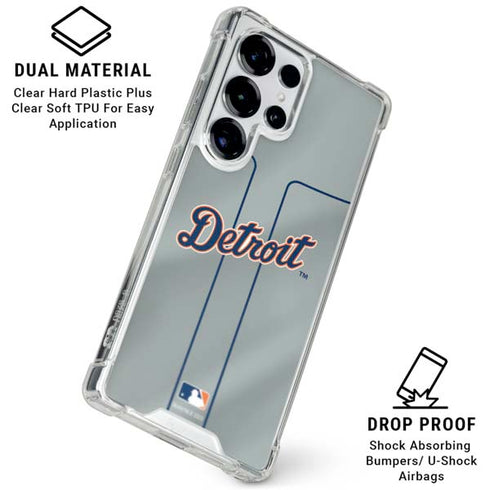 MLB Detroit Tigers Alternate/Away Jersey Galaxy S26 Ultra Clear Case