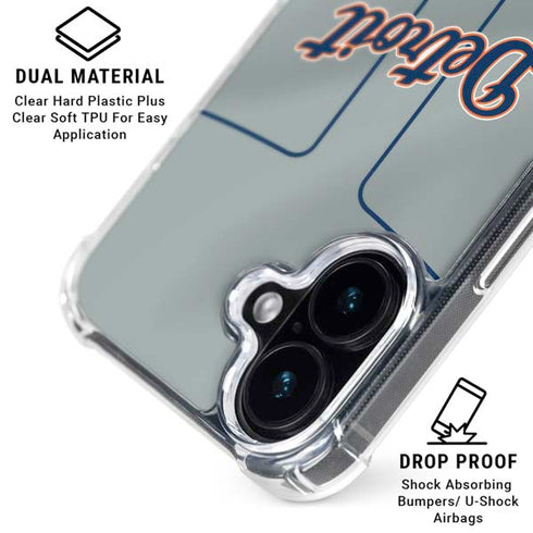 MLB Detroit Tigers Alternate/Away Jersey iPhone 16 Clear Case