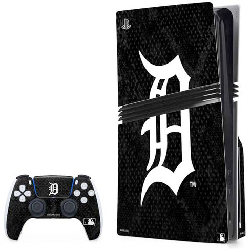 MLB Detroit Tigers Dark Wash PS5 Pro Disk Bundle Skin