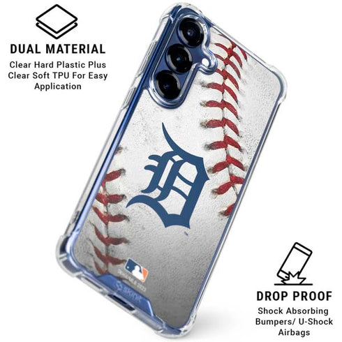 MLB Detroit Tigers Game Ball Galaxy S25 FE Clear Case