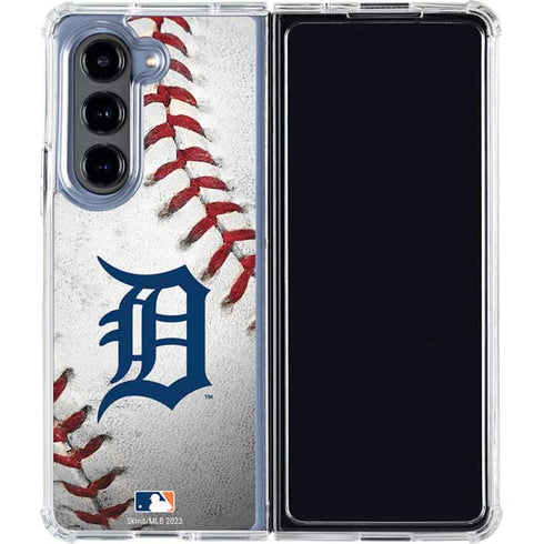 MLB Detroit Tigers Game Ball Galaxy Z Fold5 5G Clear Case