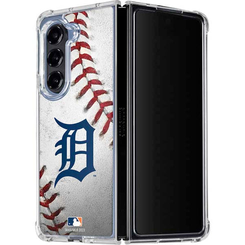 MLB Detroit Tigers Game Ball Galaxy Z Fold5 5G Clear Case