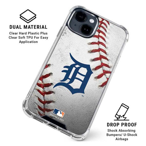 MLB Detroit Tigers Game Ball iPhone 15 Clear Case