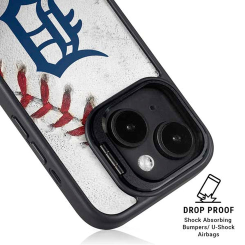 MLB Detroit Tigers Game Ball iPhone 15 Plus Kickstand Case