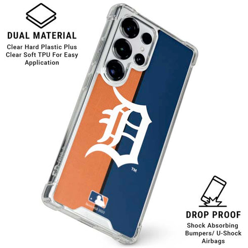 MLB Detroit Tigers Split Galaxy S25 Ultra Clear Case