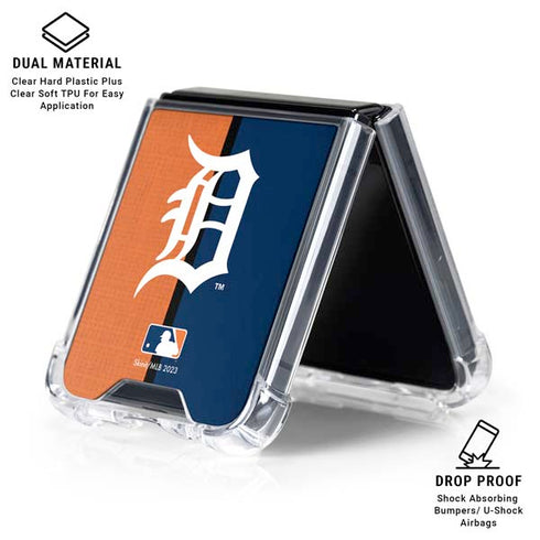 MLB Detroit Tigers Split Galaxy Z Flip6 Clear Case