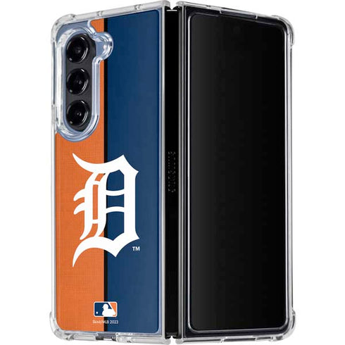 MLB Detroit Tigers Split Galaxy Z Fold5 5G Clear Case