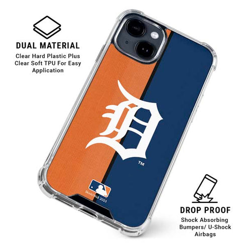 MLB Detroit Tigers Split iPhone 15 Clear Case
