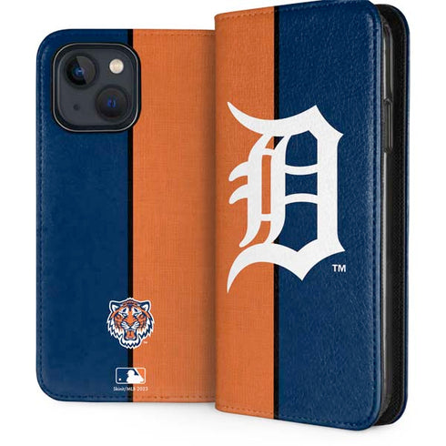 MLB Detroit Tigers Split iPhone 15 Plus Folio Case